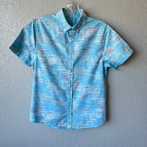 Vineyard Vines On The Waves Chappy Short Sleeve Button Up Shirt - Picture 1 of 10